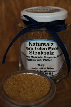 Totes Meersalz mit Steaksalz, 150g Glas