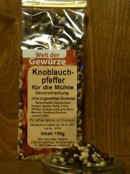 Knoblauchpfeffer für die Mühle