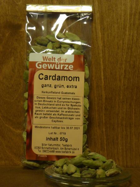 Cardamom, ganz, grün, extra