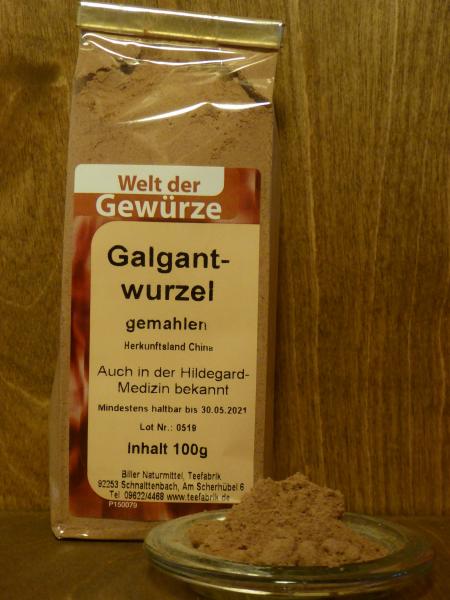 Galgantwurzel gemahlen