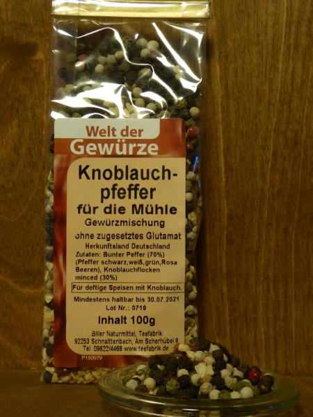 Knoblauchpfeffer für die Mühle