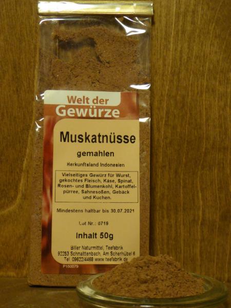 Muskatnüsse gemahlen
