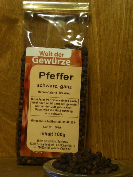 Pfeffer schwarz ganz