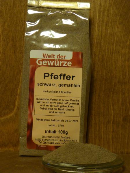 Pfeffer schwarz gemahlen