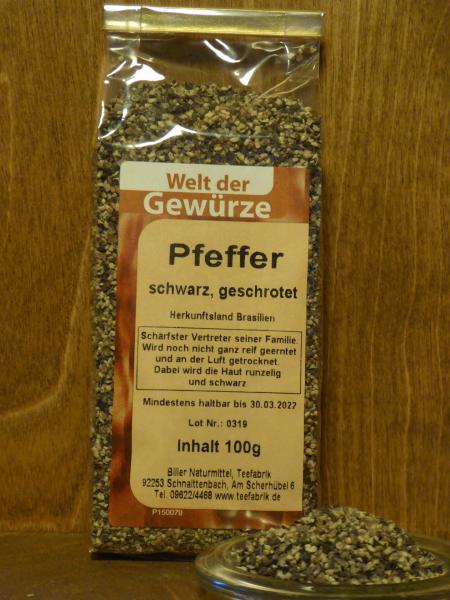 Pfeffer schwarz geschrotet