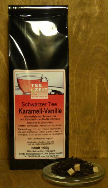 Aromatisierter Schwarztee Karamell Vanille