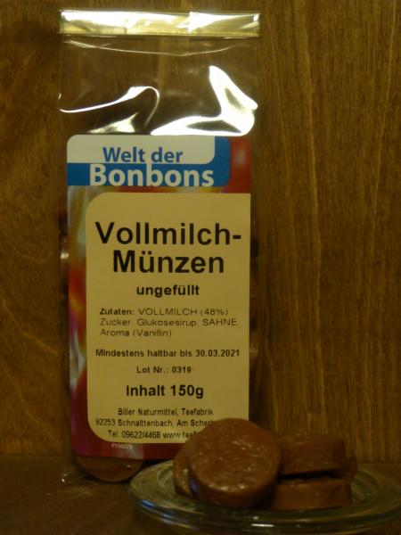 Bonbon Vollmilchmünzen ungefüllt